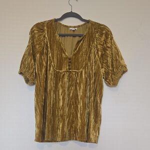 Maurices Gold Velvet Blouse